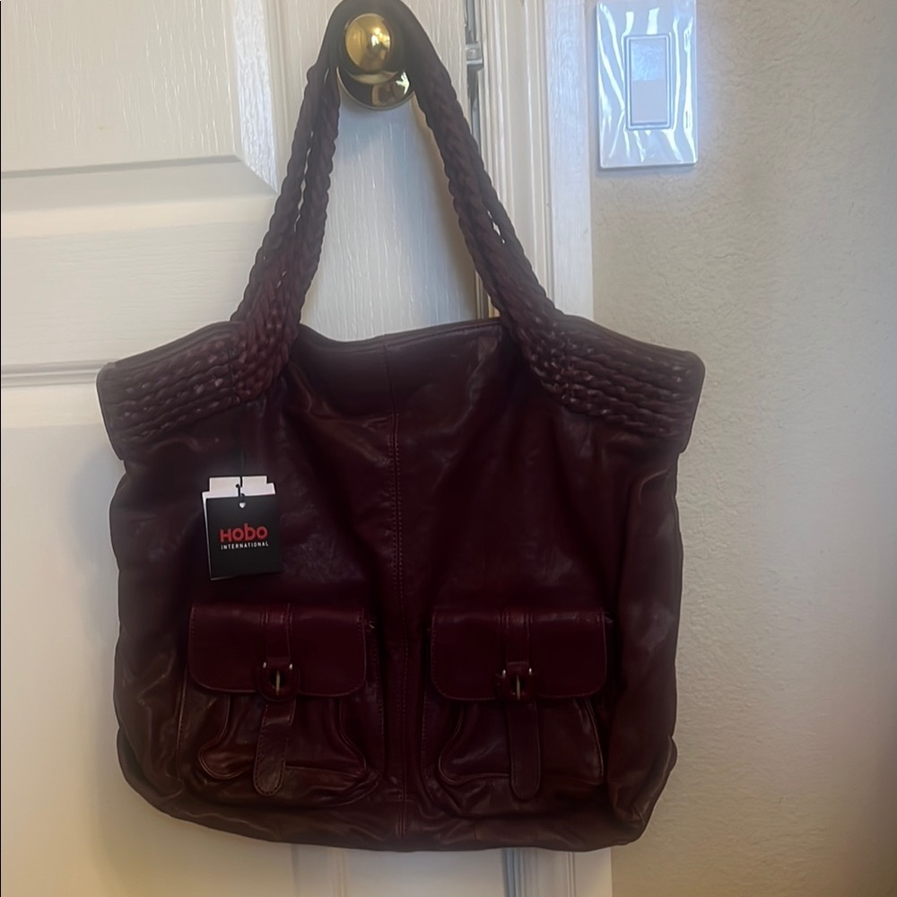 Hobo NWT Women's Burgundy Leather Bag-Aubergine tote! Soft leather!